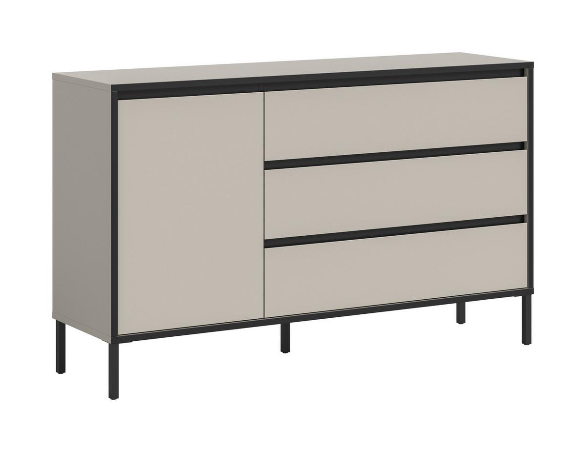 Sideboard Tron Kaschmir B: 136 Cm - Kaschmir/Schwarz, Design, Holzwerkstoff (136/83/38cm) - Livetastic