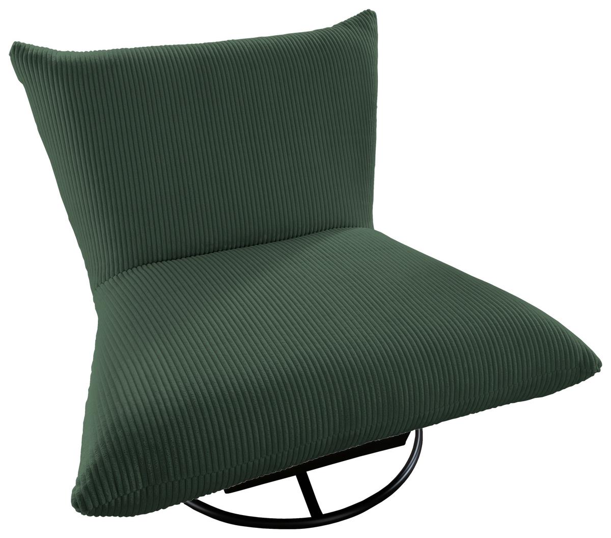 Relaxsessel Cremona Dunkelgrün B: 100 Cm - Dunkelgrün/Schwarz, Design, Textil (100/78/96cm) - Livetastic