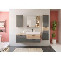 Badezimmer Mason Eiche Dekor Grau - Eichefarben/Weiß Hochglanz, MODERN, Glas/Keramik (177cm) - MID.YOU