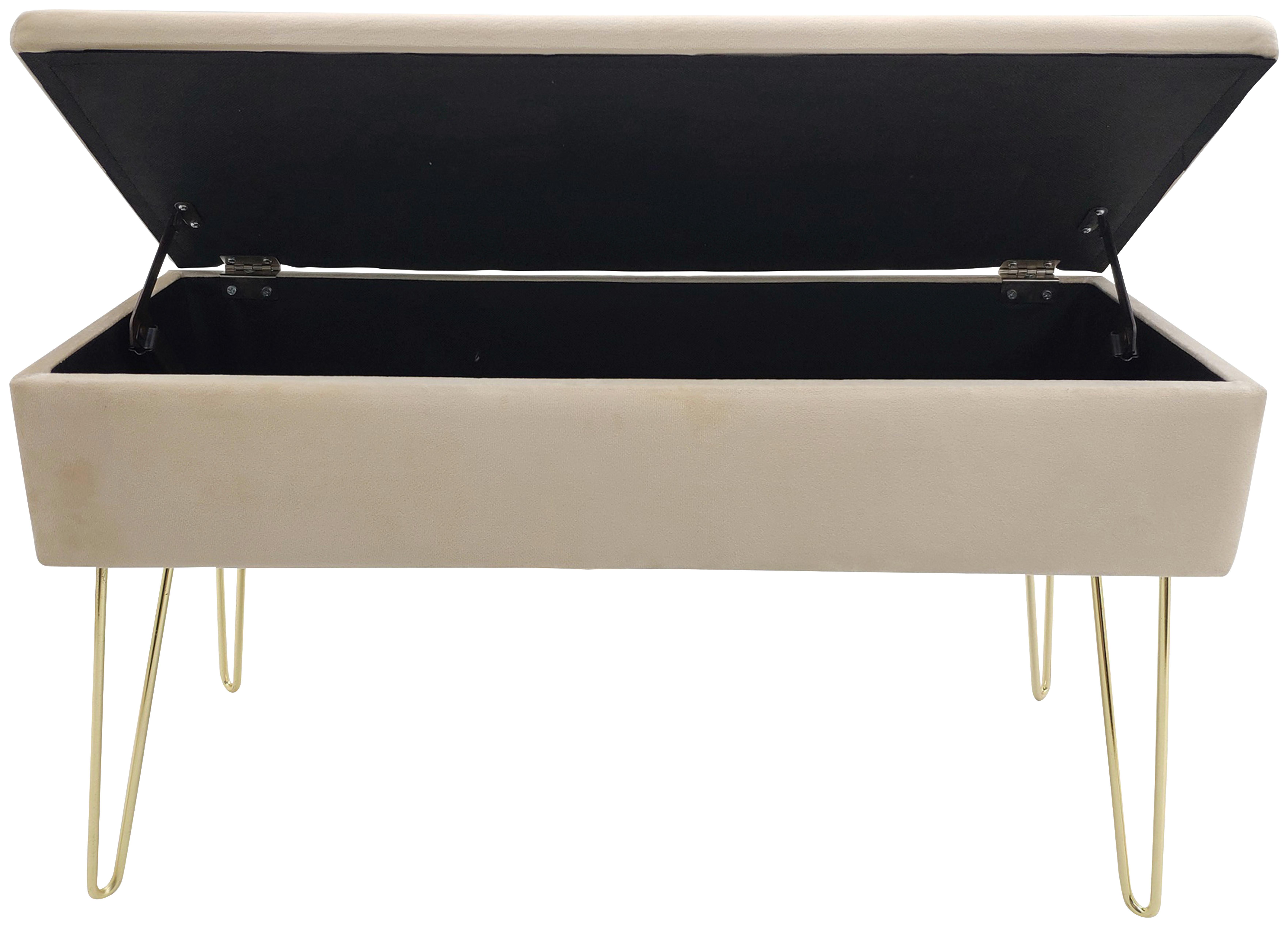 Hockerbank mit Samtbezug