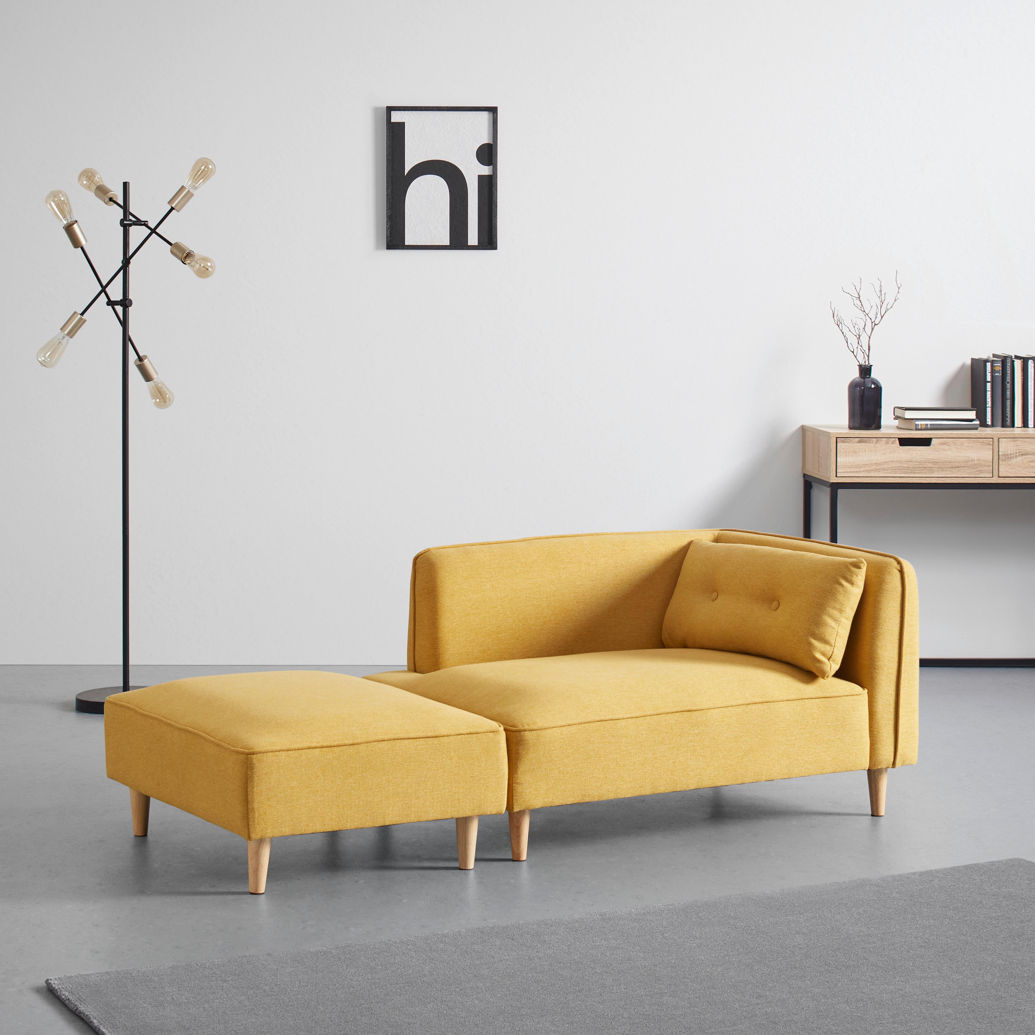 Modulární Pohovka Fanny Fanny Žlutá - přírodní barvy/žlutá, Moderní, dřevo/textil (154/55/73cm) - Bessagi Home