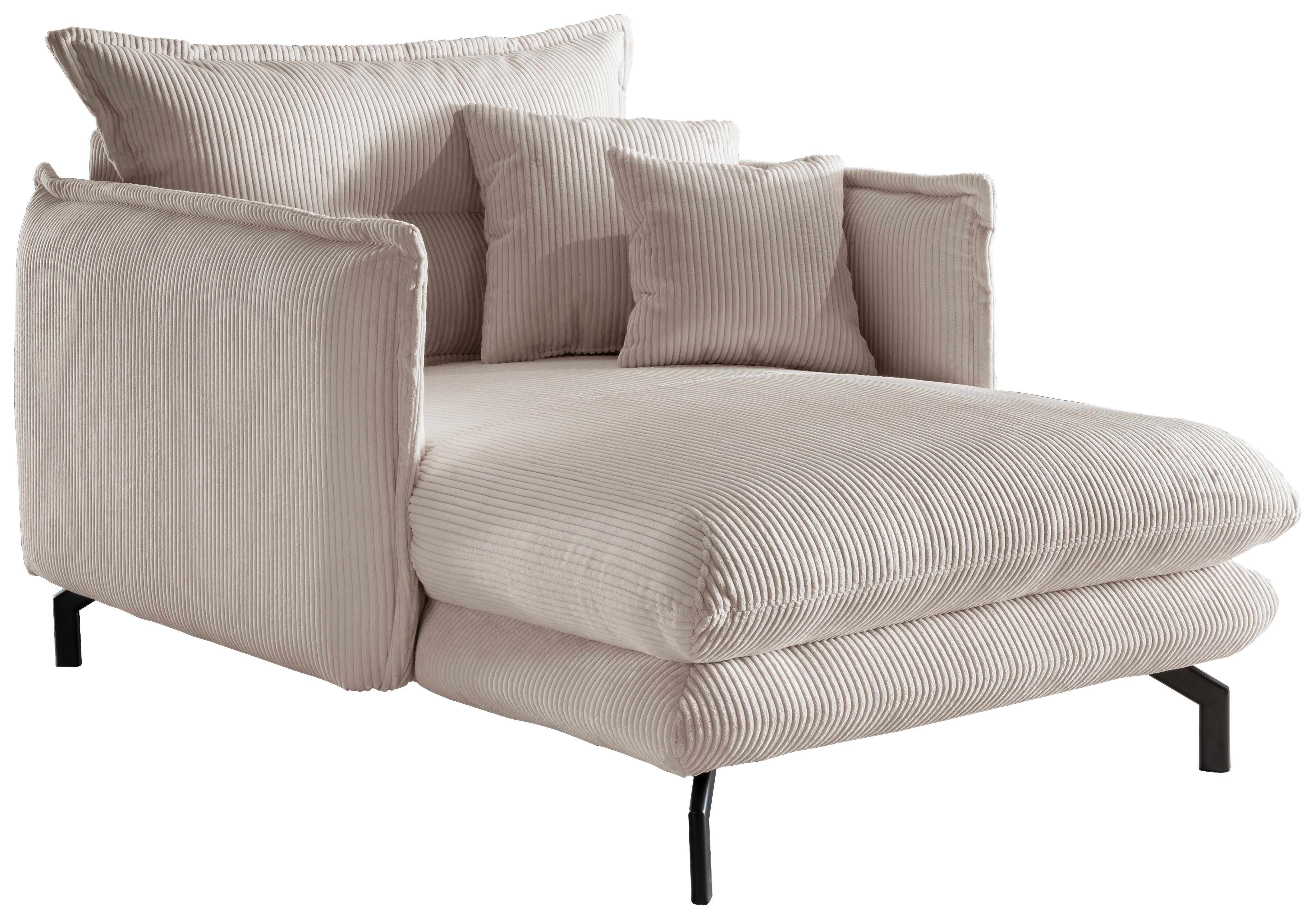 Polstersessel mit Armlehnen Lava Stoffbezug Beige - Beige/Schwarz, MODERN, Textil (111/101/167cm) - Livetastic
