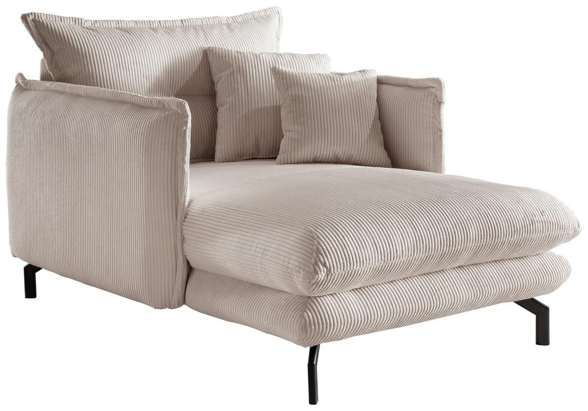 Polstersessel mit Armlehnen Lava Stoffbezug Beige - Beige/Schwarz, MODERN, Textil (111/101/167cm) - Livetastic