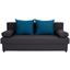 Schlafsofa Neo B: 190cm - Türkis/Dunkelgrau, MODERN, Textil (190/75/82cm)