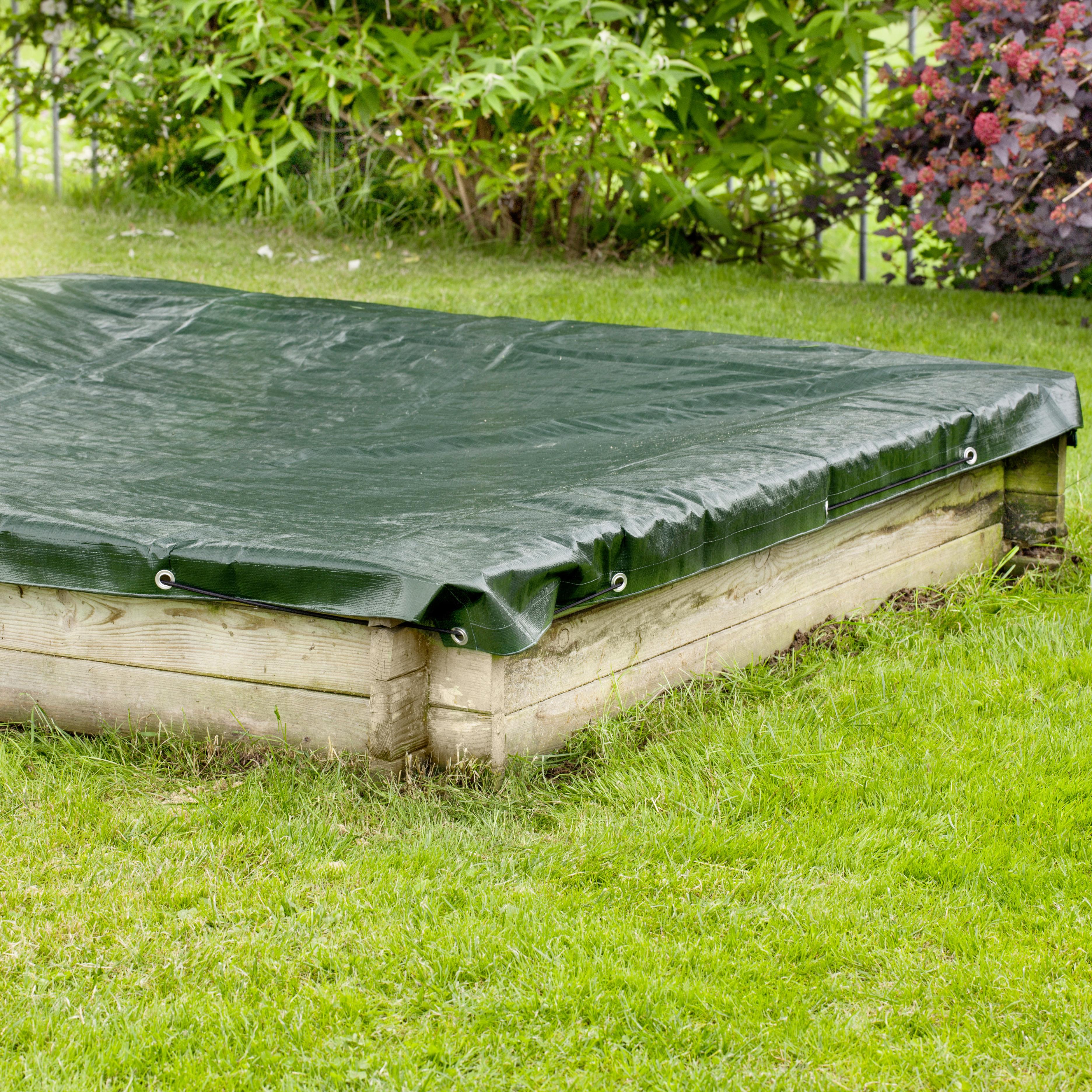 Schutzplane Für Sandkasten Small 140x140 Cm Grün - Grün, Basics (140/140cm)