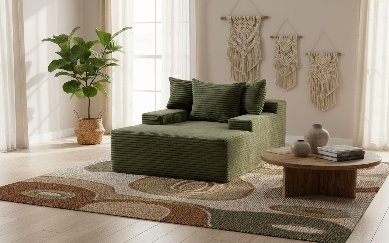 Bigsofa Lunaris Grün B: 125 Cm - Grün, Design, Textil (125/63/170cm) - P & B