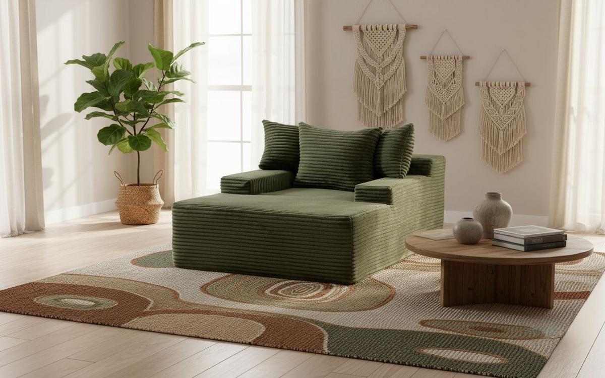 Bigsofa Lunaris Grün B: 125 Cm - Grün, Design, Textil (125/63/170cm) - P & B