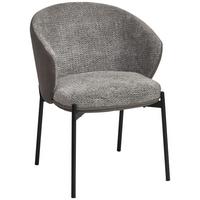 Armlehnstuhl Cara Samt Grau B: 56 cm - Schwarz/Grau, MODERN, Textil/Metall (56/76,5/57,5cm) - MID.YOU