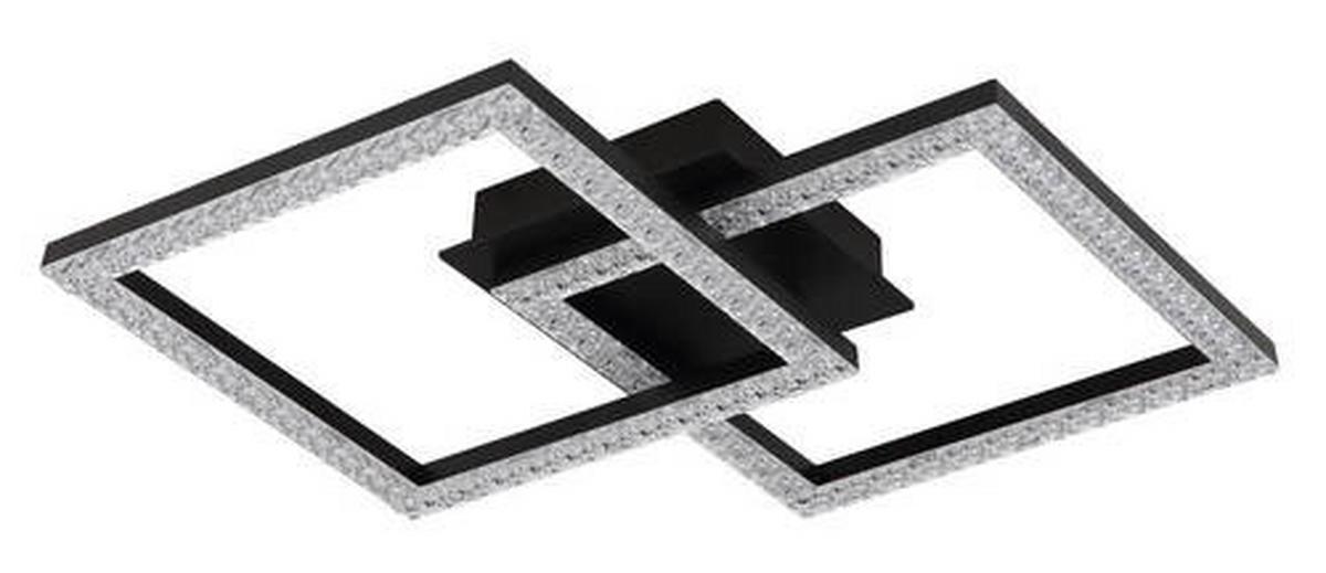 Led-deckenleuchte 67328-20d - Klar/Schwarz, Design, Kunststoff (52,6/37,4/7,5cm) - Globo