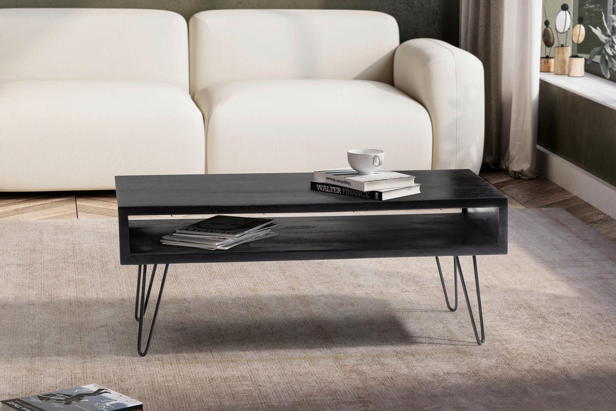 KONFERENČNÍ STOLEK WL6.841 - černá, Design, kov/dřevo (100/50/40cm) - MID.YOU