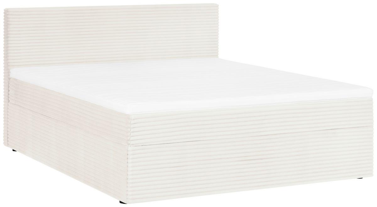 Boxbett Cordoba Creme, Lf: 160x200 cm - Creme/Schwarz, Basics, Holz/Textil (160/200cm) - Livetastic
