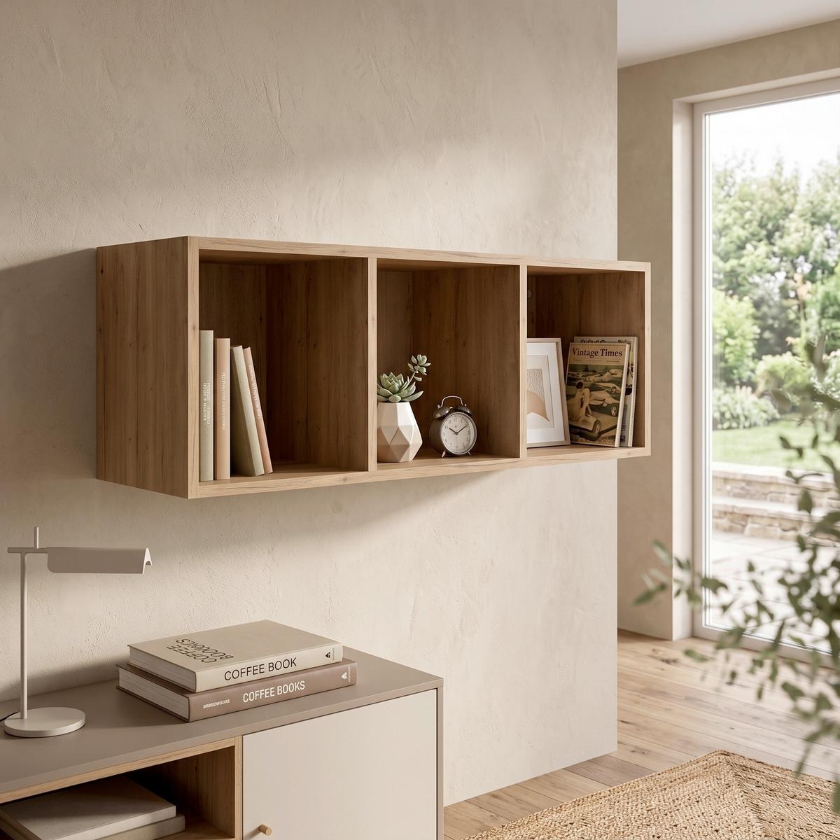 Wandregal Las Vegas Eiche Sierra Dekor B: 90 cm - Eichefarben, MODERN, Holzwerkstoff (90/36/37cm) - Vertico
