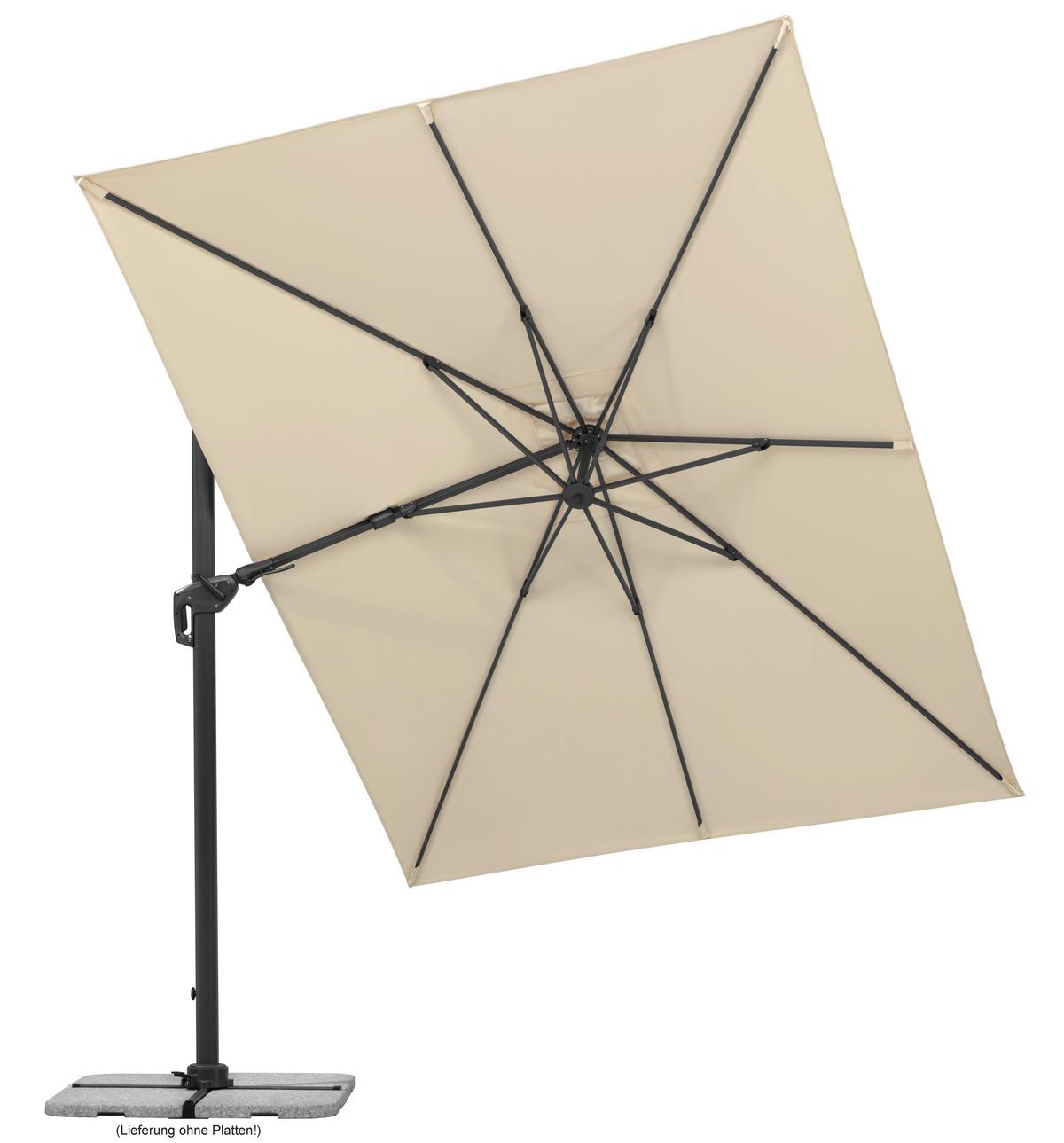 Ampelschirm Rhodos Twist Bxhxt: 322x276x260-350 Cm Naturfarben - Anthrazit/Naturfarben, Basics, Textil/Metall (322/276/350x260cm) - Schneider