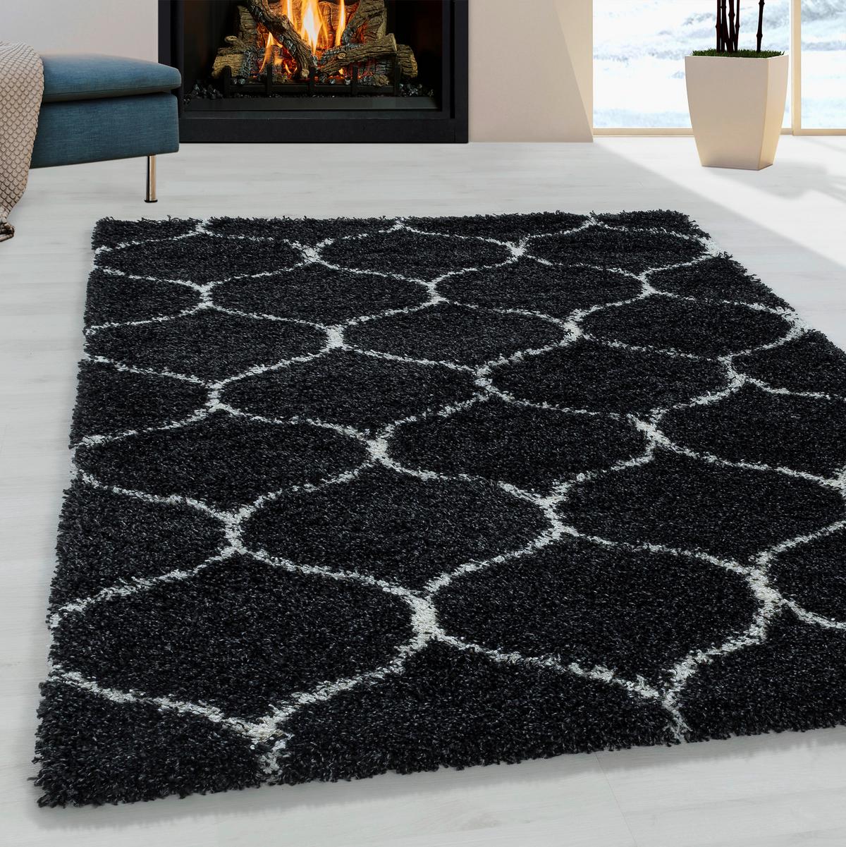 Webteppich Anthrazit Naturfaser Salsa 280x370 cm - Anthrazit, Design, Textil (280/370cm)