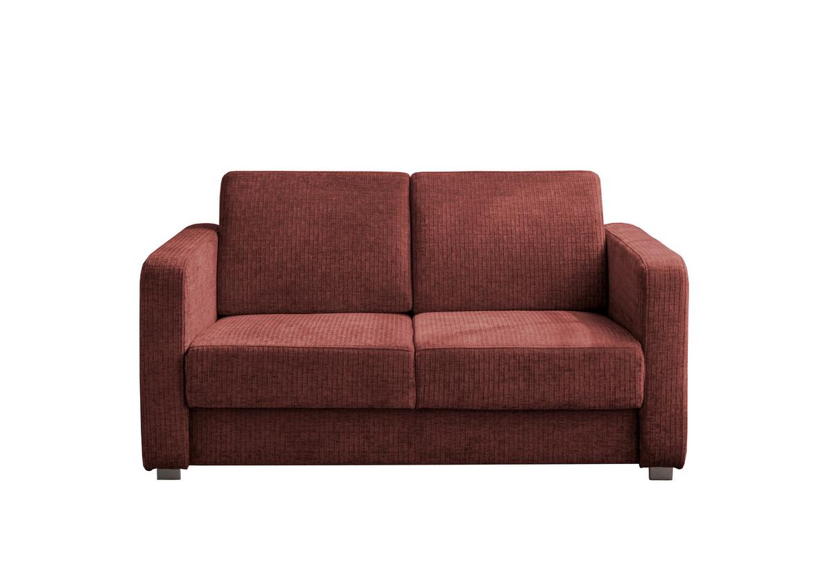 Schlafsofa Mia Mikrofaser, Koralle, B: 159 cm - Chromfarben/Koralle, Basics, Textil (159/88/87cm) - Livetastic