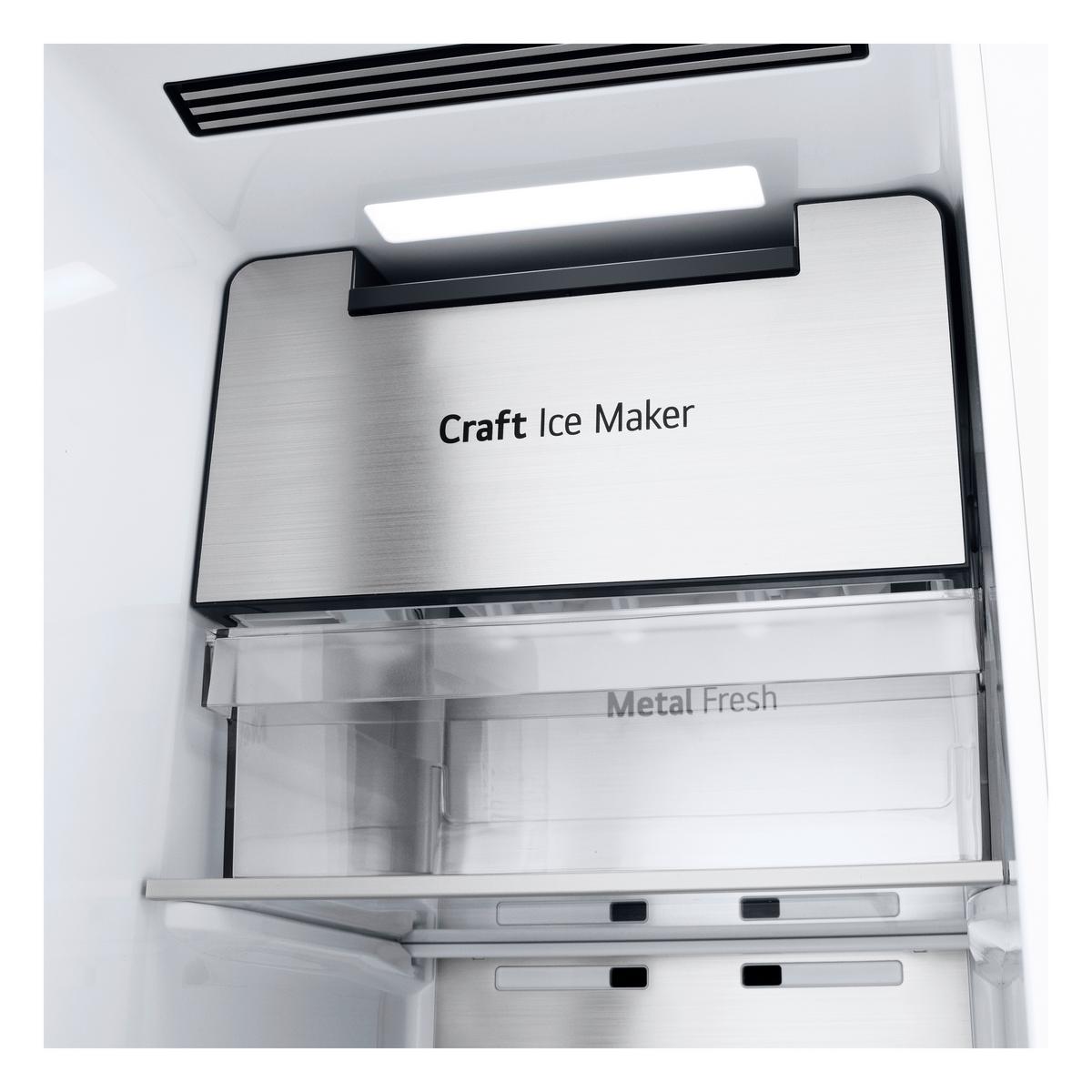 Kühl-Gefrier-Kombination LG Gsxe90evdd - Schwarz, Basics, Glas/Kunststoff (91.3/179/73.5cm)