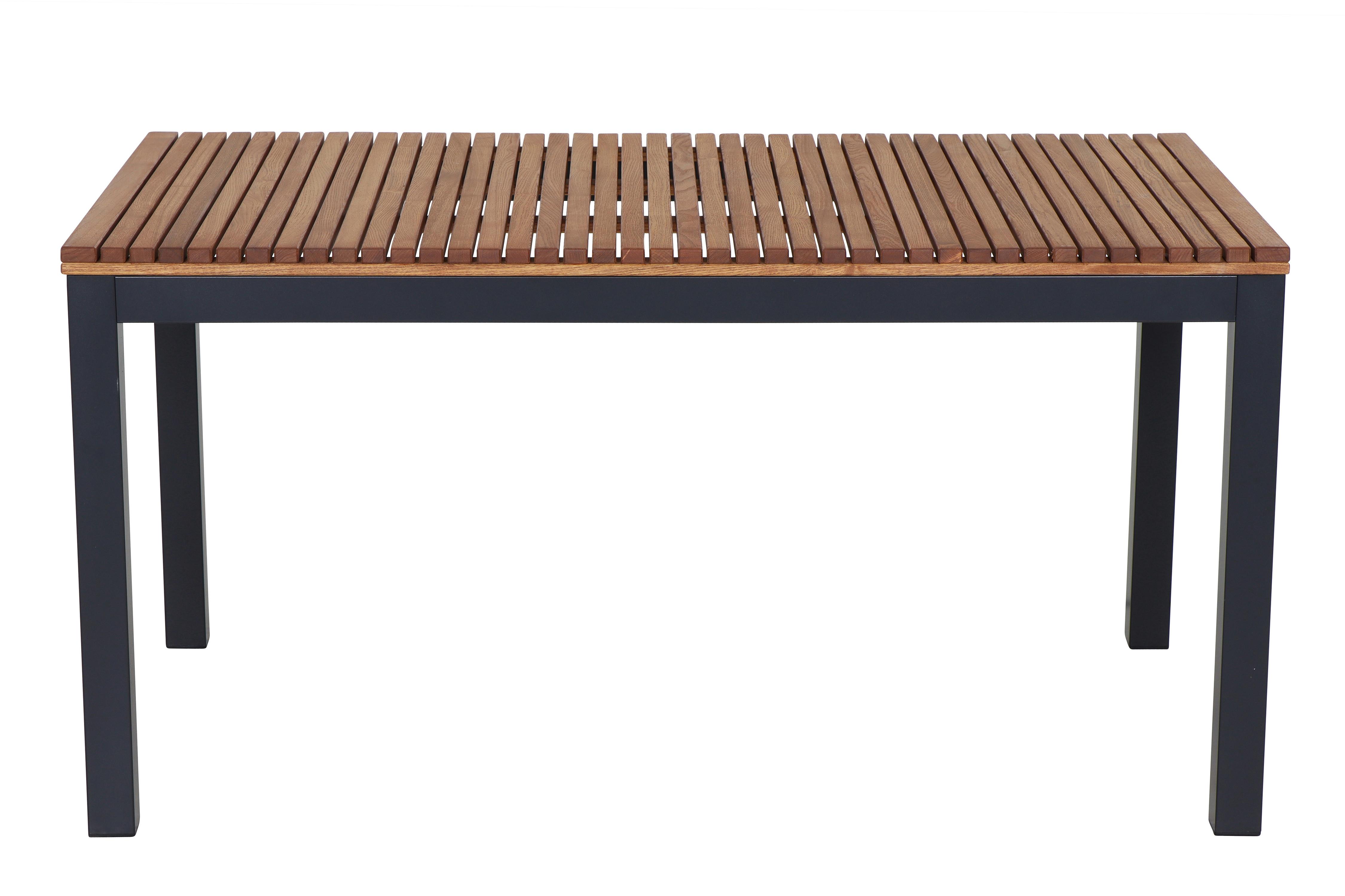 Gartentisch Robinienholz /Metall L 160 cm - Anthrazit/Robinienfarben, KONVENTIONELL, Holz/Metall (160/90/76cm) - Siena Garden