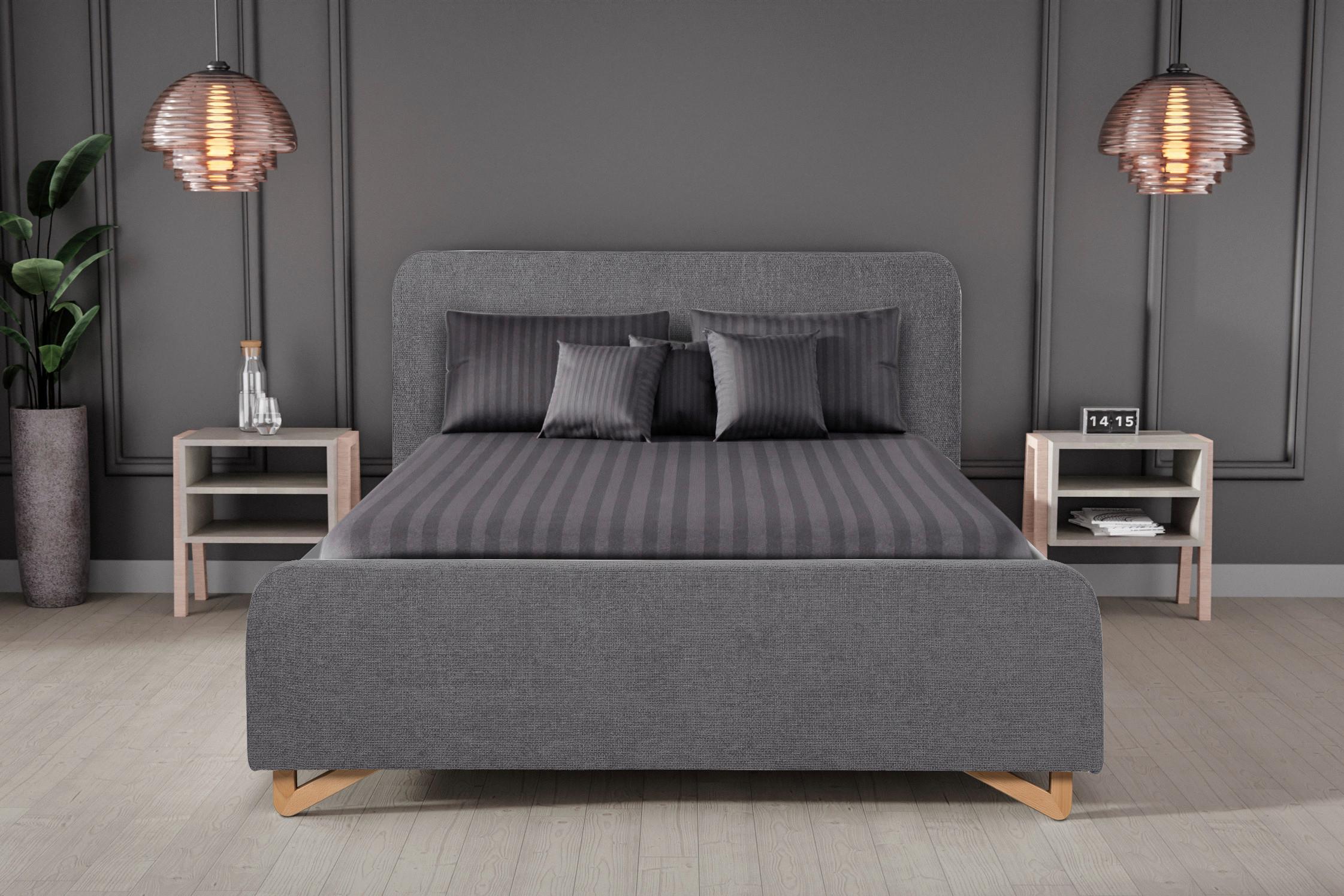 Polsterbett Mit Bettkasten 180x200 Flamingo Anthrazit