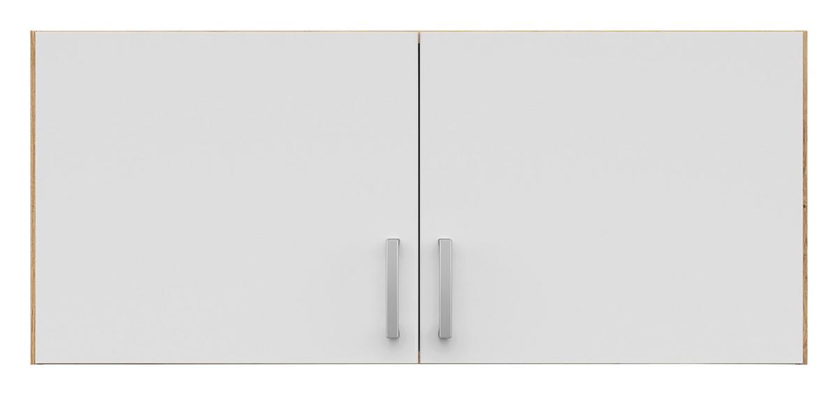 Aufsatzschrank B: 91 Cm Brando, Eiche Dekor/weiß - Eiche Artisan, KONVENTIONELL, Holzwerkstoff (91/39/54cm)