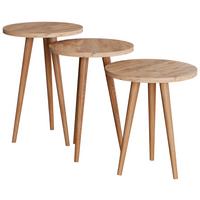 Beistelltischset Barilo Honigeiche Dekor 3-teilig - Honigeiche, Design, Holzwerkstoff (34/34/42-47-52cm) - MID.YOU