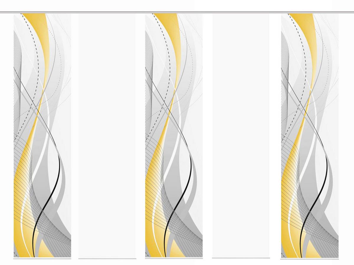 Flächenvorhang 5er Set Carlisle - Gelb/Hellgelb, Design, Textil (5x60/245cm) - Schmidt W. Gmbh