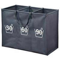 Wäschesack 3er Einteilung Grau, 74x35x60 cm - Grau, MODERN, Kunststoff (74/35/60cm) - Kesper