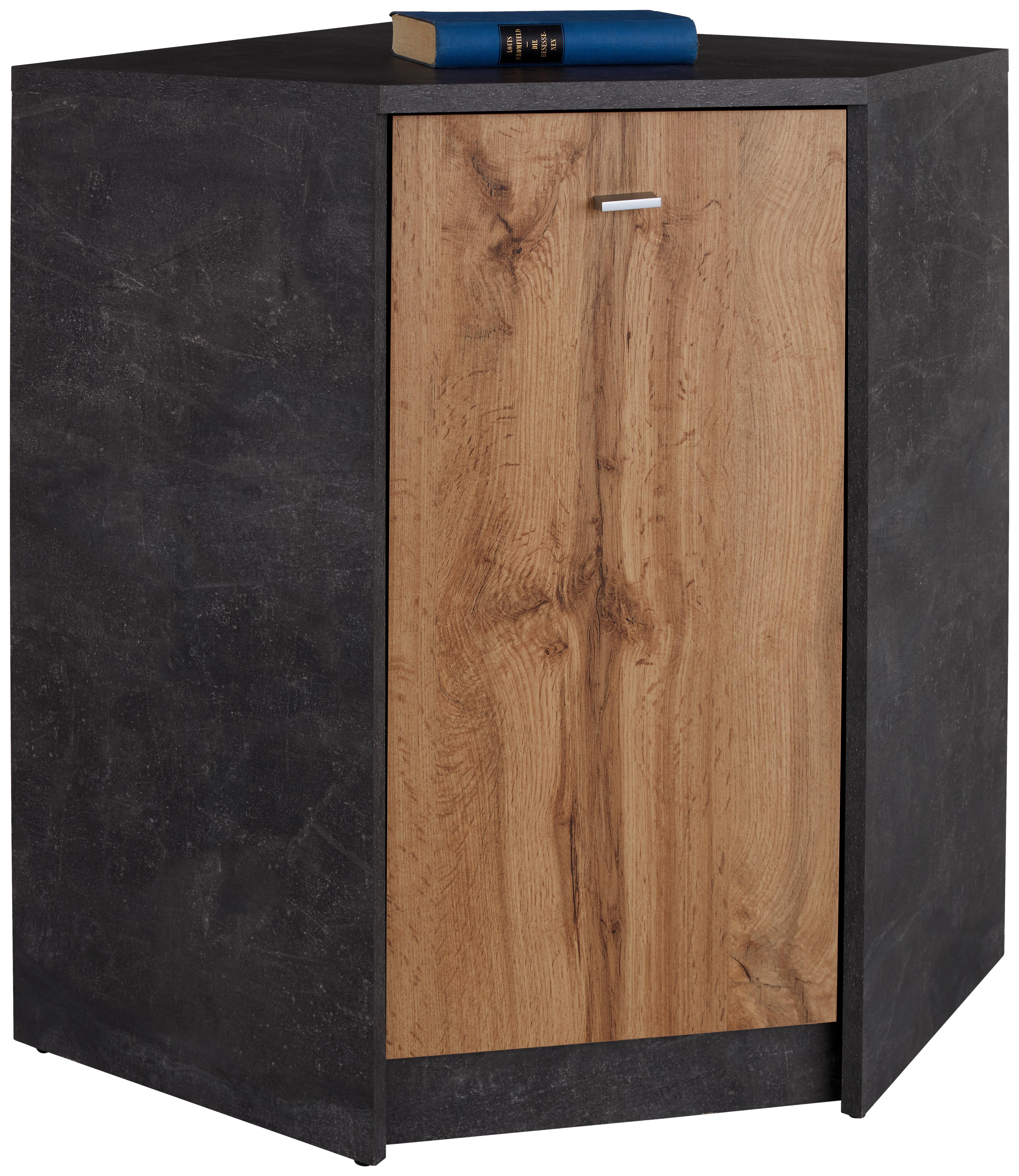 Kommode B: 60,9 cm 4-You, Beton Optik/Wotan Eiche Dekor - Eichefarben/Grau, MODERN, Holzwerkstoff (60,9/85,4/60,9cm)