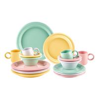 Kombinovaná souprava CANDY - zelená/šedobílá, Lifestyle, keramika - Mömax