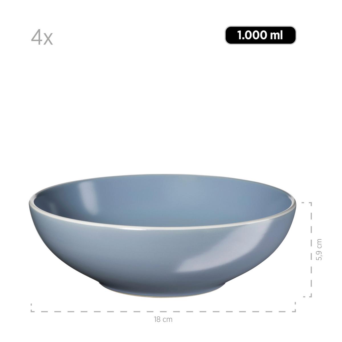 Kombiservice Elissa 6 Personen Geschirr Set - Blau, Basics, Keramik (46,5/33/32cm) - Mäser
