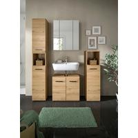 Badezimmer Ice Eiche Artisan Dekor B: 150cm - Schwarz/Eiche Artisan, Basics, Holzwerkstoff (150cm) - MID.YOU