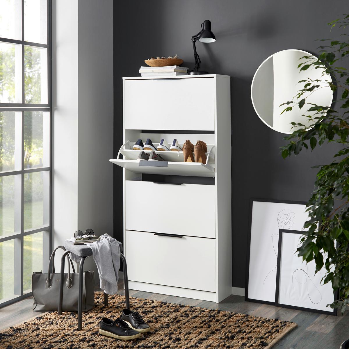 Cipősszekrény Anna 01 - fehér, Modern, faalapú anyag (79/162,3/25cm)