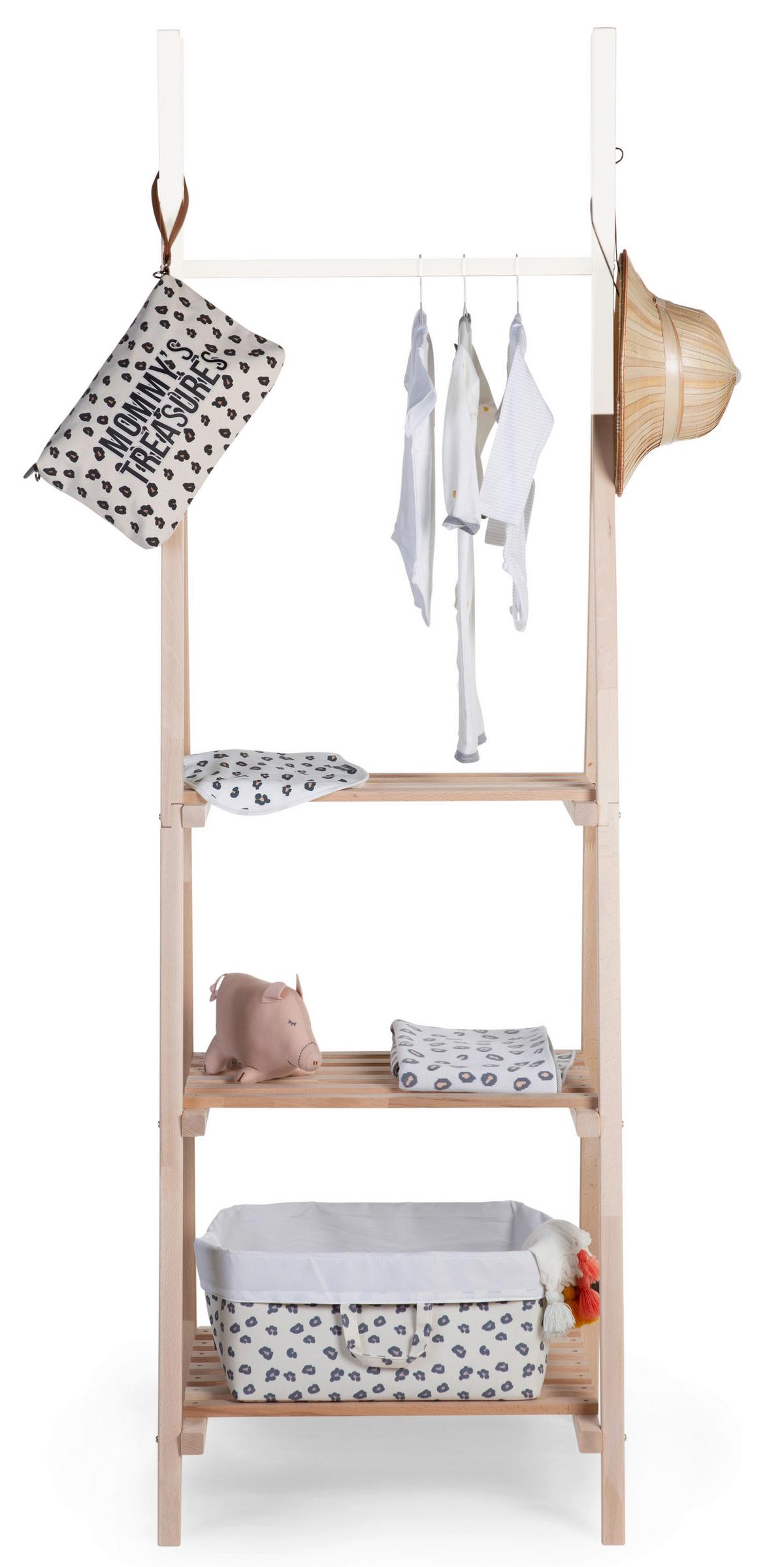 Kindergarderobe, Tipi Buche Massiv, B: 60 Cm - Wengefarben/Weiß, Basics, Holz (60/197/60cm) - Childhome