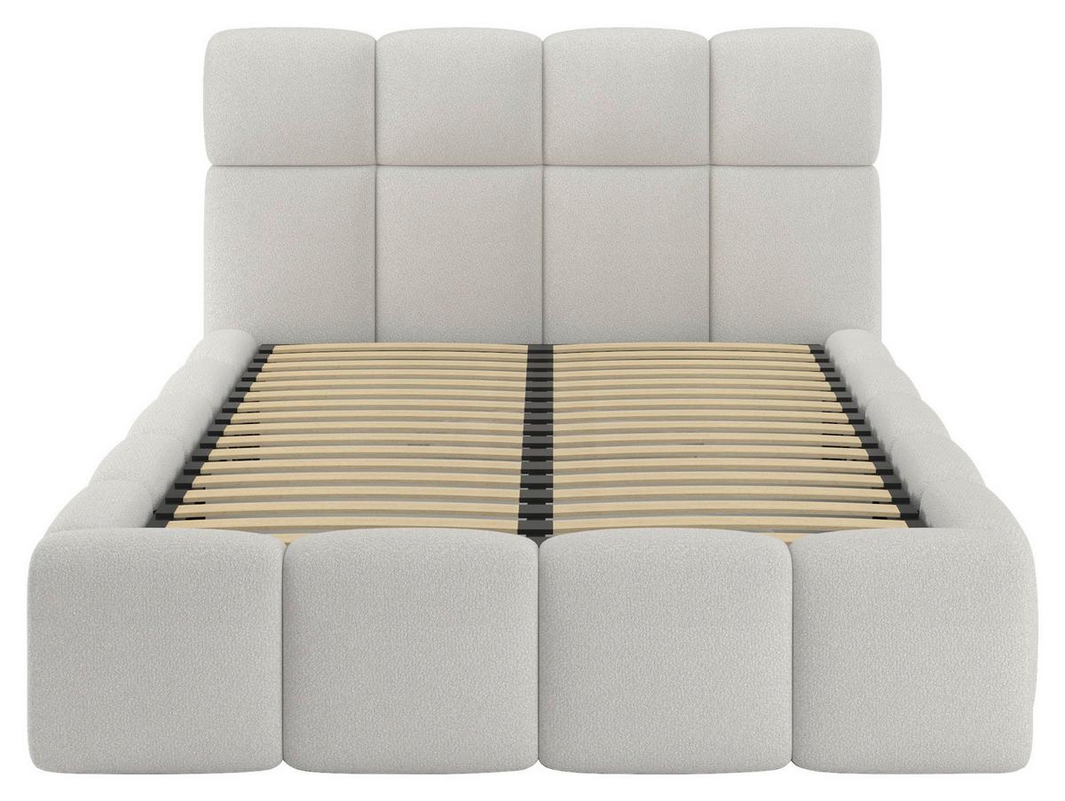 Polsterbett Cloudy M. Matratze Creme, Lf: 140x200 Cm - Creme/Grau, Trend, Holz/Holzwerkstoff (140/200cm) - Luca Bessoni