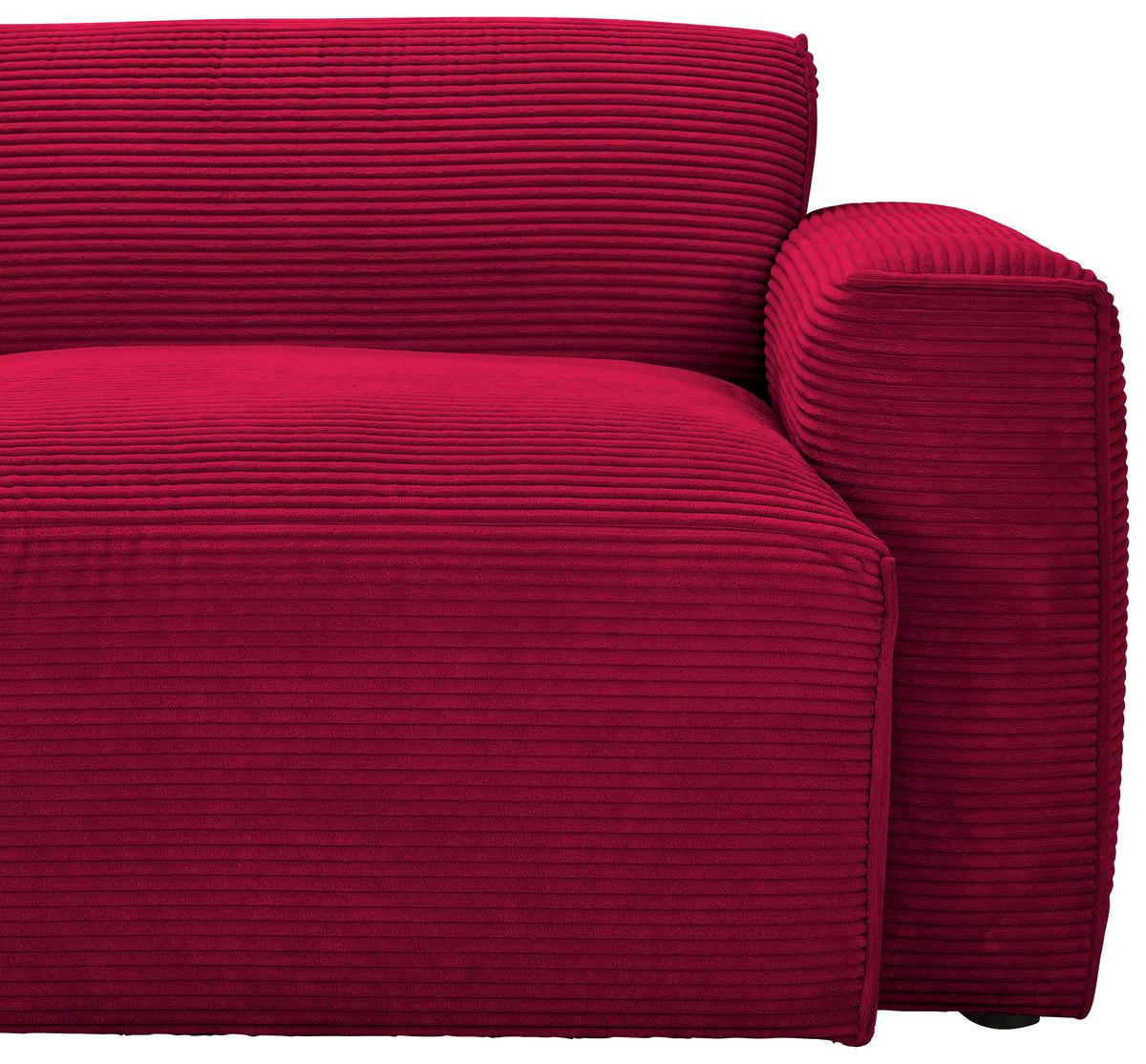 Ecksofa Pearl - Rot/Schwarz, Design, Textil (303/196cm) - Livetastic