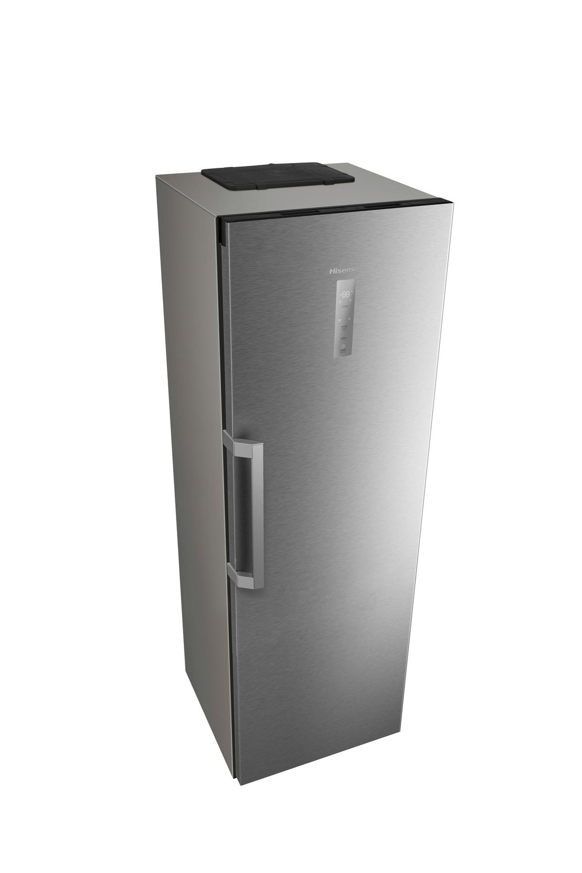 Kühlschrank Edelstahlfarben B: 59,5cm - Edelstahlfarben, Trend, Glas/Kunststoff (59,5/185,6/60cm) - Hisense