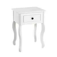 NOČNÍ STOLEK JAMILA 1 - bílá/černá, Romantický / Rustikální, dřevo/kompozitní dřevo (40/58/32cm)