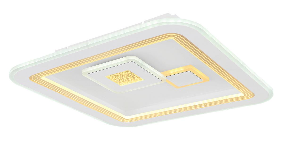 Led-deckenleuchte L: 46,6 Cm Mit Farbtemperaturwechsler - Klar/Opal, Design, Kunststoff/Metall (46,6/46,6/7,4cm) - Globo