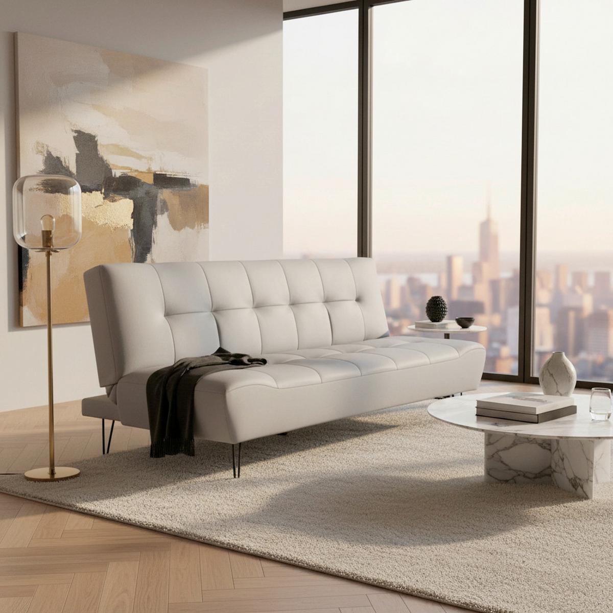 Rozkládací pohovka GELI šedá - černá/světle šedá, Moderní, kov/dřevo (192/88/97cm) - P & B