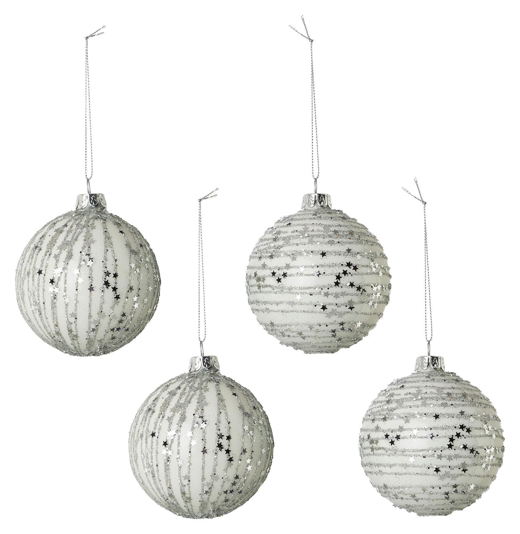 Függődíszek Star Weiss - Fehér, modern, Üveg (8cm)