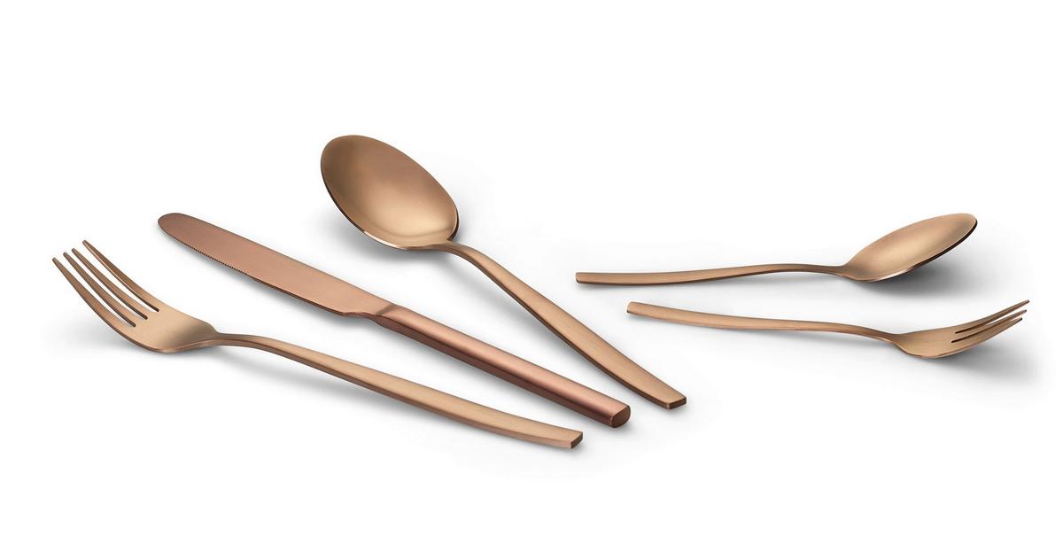 Echtwerk Tafelbesteckset Edelstahl, Bronze, 30-Teilig - Bronzefarben, Basics, Metall (1,22cm) - Echtwerk