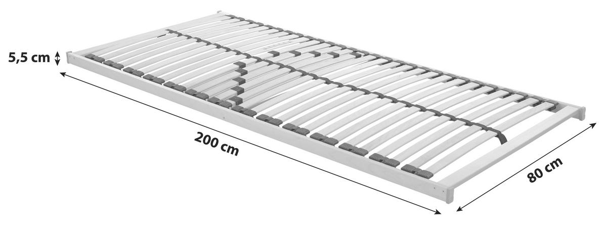 Lattenrost Primatex 80x200 cm 3 Zonen - Birkefarben, Holz - Primatex