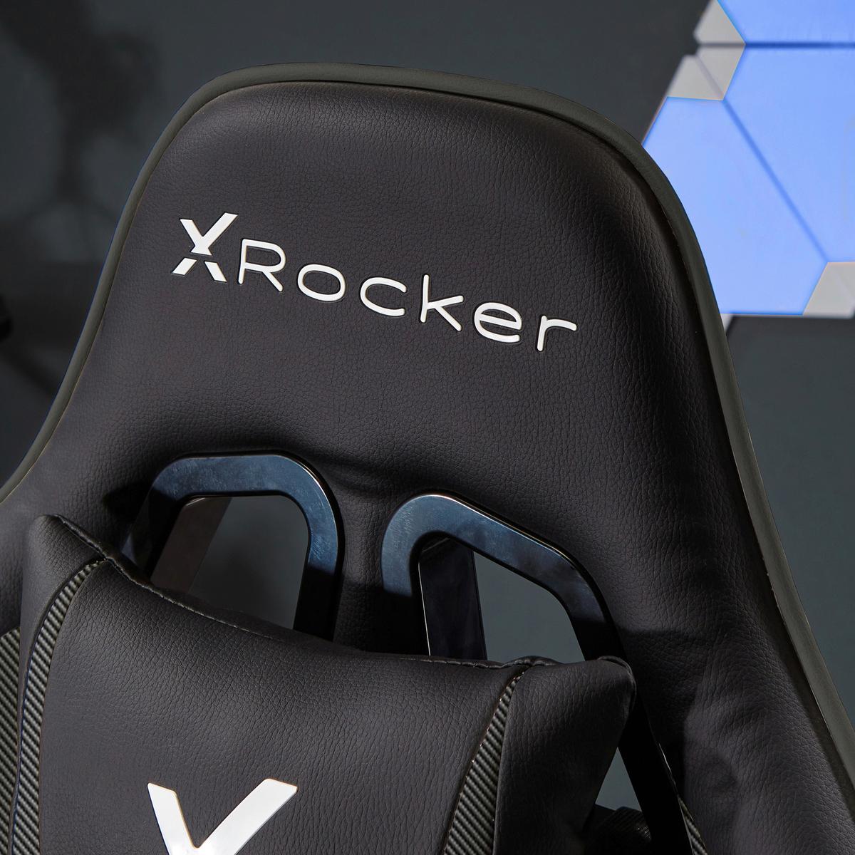 Gaming Stuhl Agility Compact Lederlook, Schwarz - Schwarz, MODERN, Kunststoff/Textil (55/113/62,5cm) - X Rocker