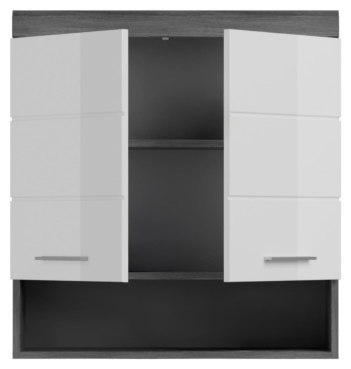 Hängeschrank Scout - Weiß Hochglanz/Anthrazit, MODERN, Holzwerkstoff (74/79/24cm) - MID.YOU