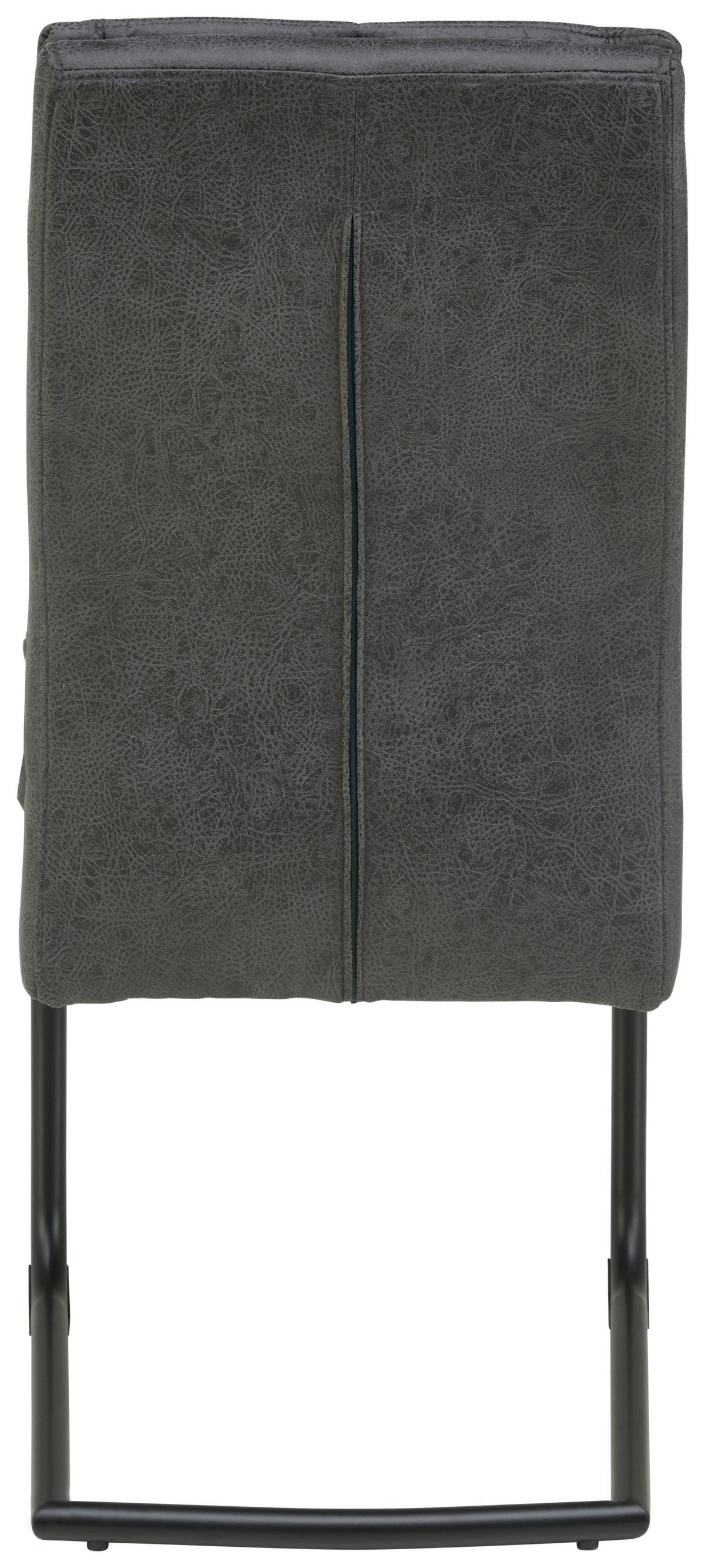 Schwingstuhl Kiana Microfaser Dunkelbrau, B: 38cm - Dunkelgrau/Schwarz, LIFESTYLE, Textil/Metall (38/97/45cm) - Livetastic