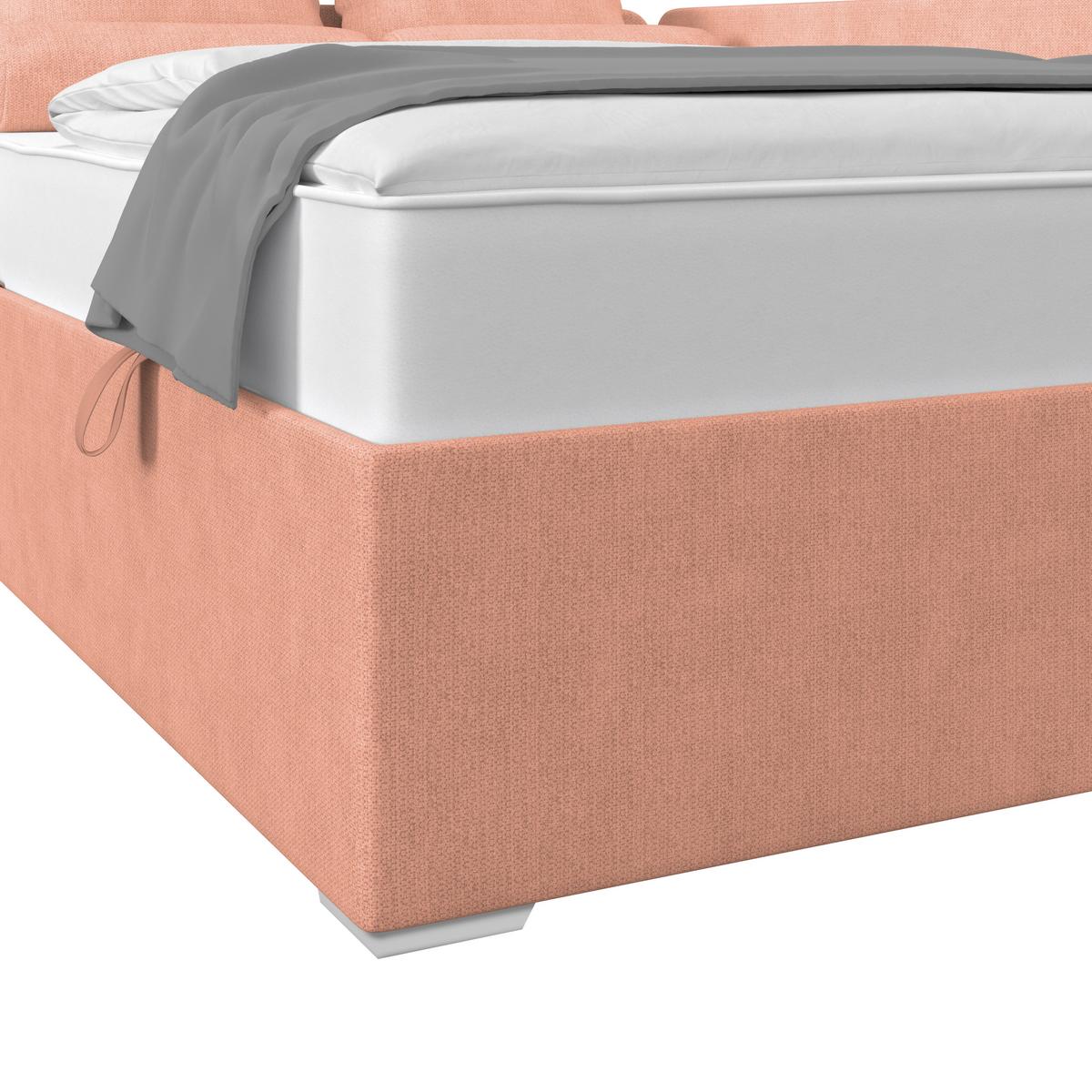 Polsterbett Remi - Chromfarben/Aprikose, MODERN, Holz/Textil (140/200cm)