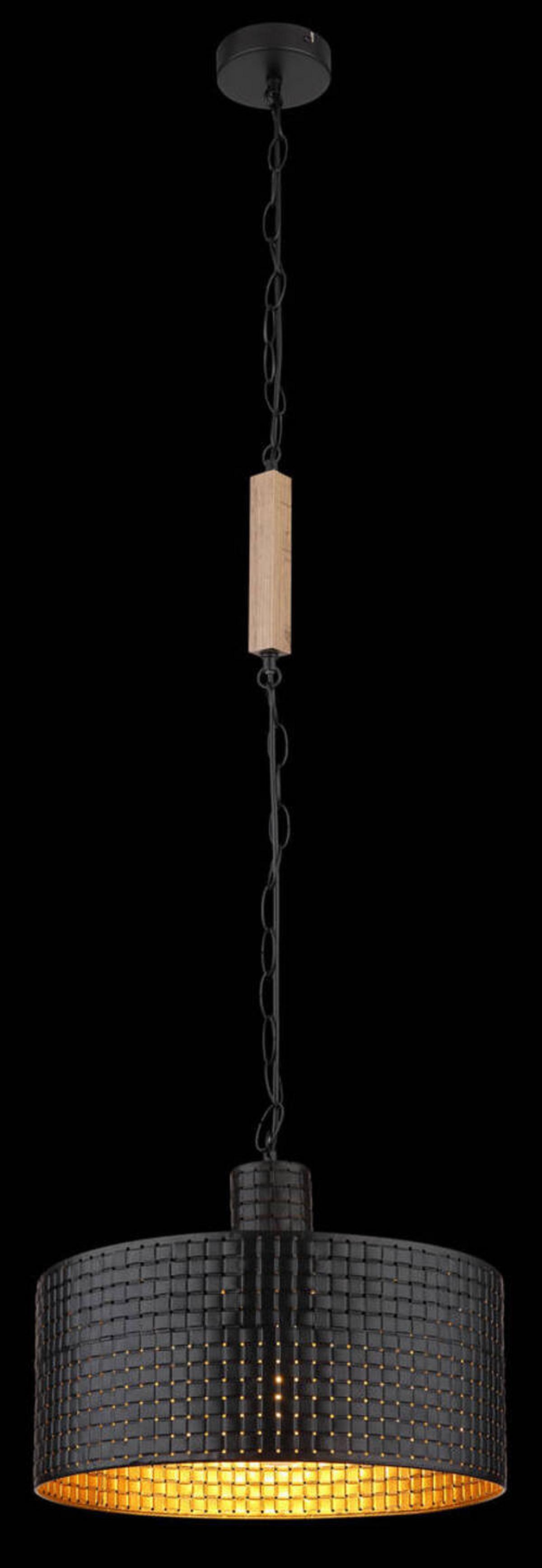 Hängeleuchte 15651h - Dunkelbraun/Goldfarben, Design, Holzwerkstoff/Kunststoff (140/25/120cm) - Globo