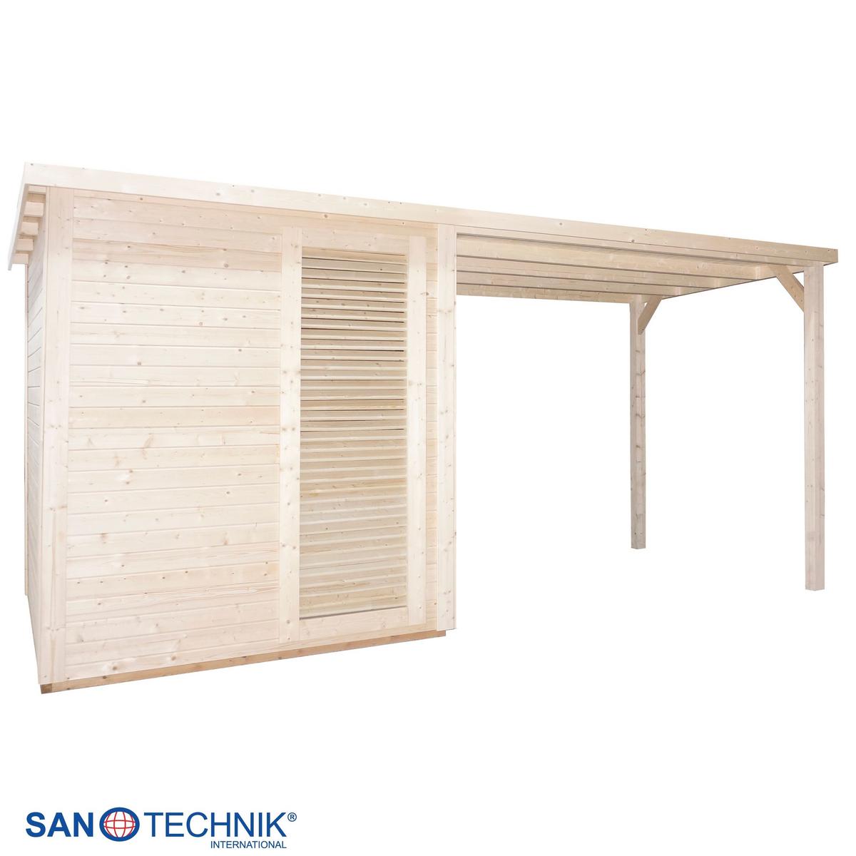 SAUNA Rauma Naturfarben B: 230 cm - Naturfarben, KONVENTIONELL, Holz (460/230/219,5cm) - Sanotechnik