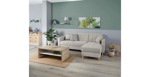 Ecksofa Bergen - Hellgrau/Naturfarben, Design, Textil (231/160cm) - Luca Bessoni
