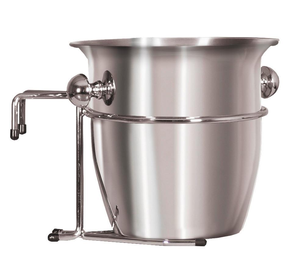 Edelstahlfarbener Champagnerkühler für Strandkörbe