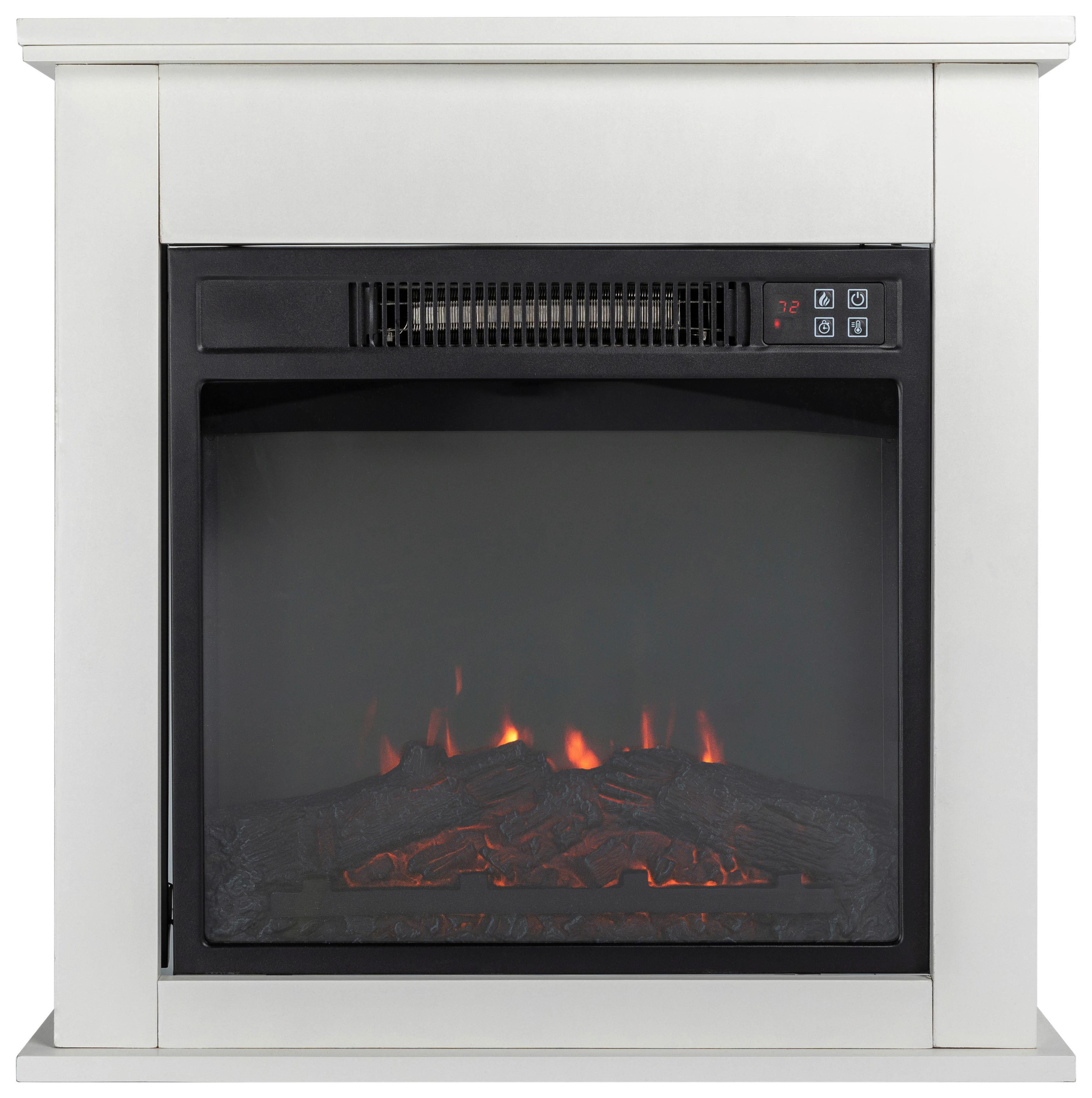 Elektrokamin Tempora 2000 W Weiß Mit Fernbedienung - Weiß, Basics, Kunststoff/Metall (24/62,5/62,5cm)